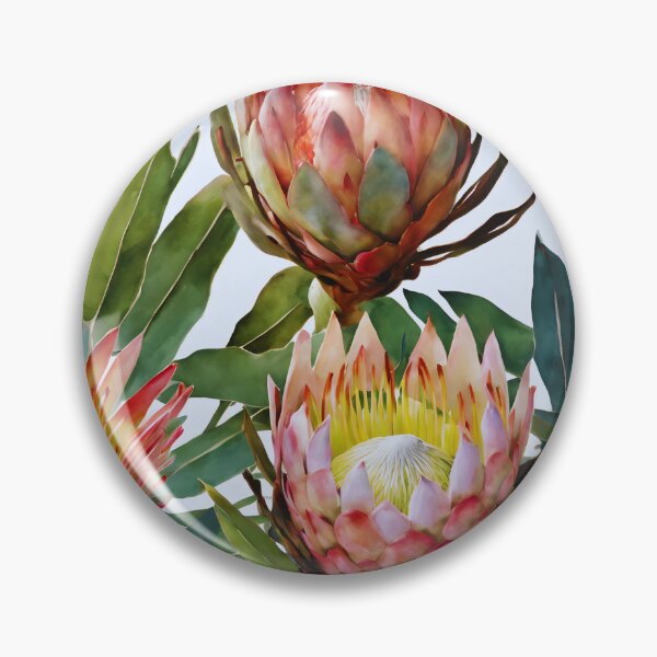 Artikelvorschau, Aquarell Protea - Exquisite Blumenkunst entworfen und verkauft von colorvisionart.