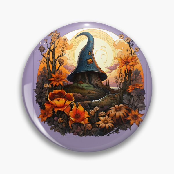 Item preview, The Witch Hat House Landscape  designed and sold by FoxTreeDesign.