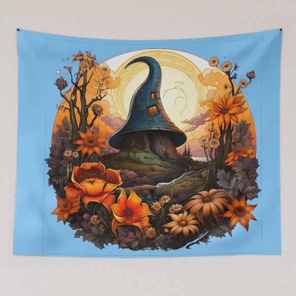 Item preview, The Witch Hat House Landscape  designed and sold by FoxTreeDesign.