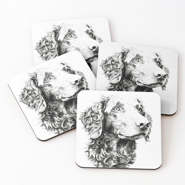 Item preview, Curly Coated Retriever, dog portrait dog head designed and sold by WallyPink.