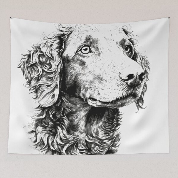 Item preview, Curly Coated Retriever, dog portrait dog head designed and sold by WallyPink.
