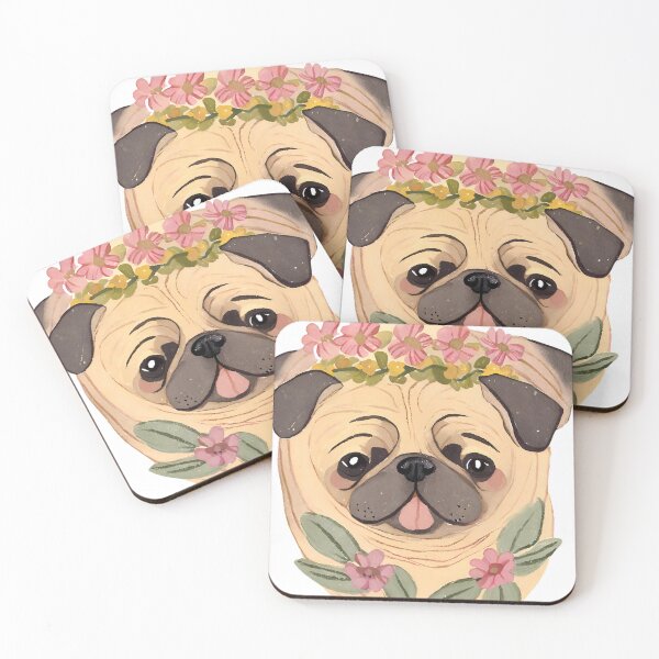 Item preview, smiling pug dog designed and sold by Vilemo.