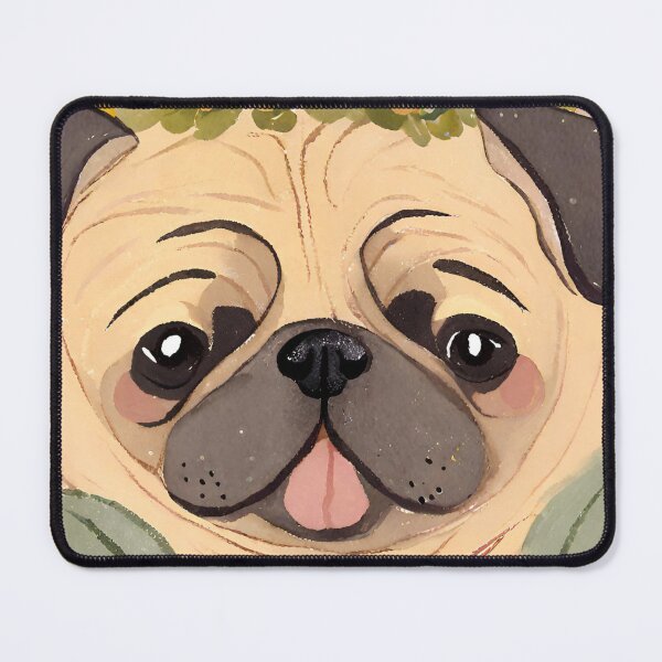 Item preview, smiling pug dog designed and sold by Vilemo.