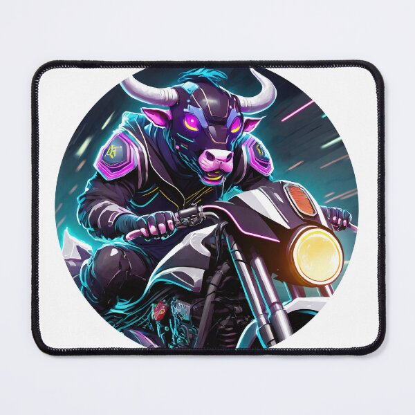 Item preview, Cyber Bull on a Motorcycle designed and sold by BADESIGNZZ.