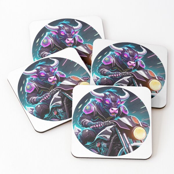 Item preview, Cyber Bull on a Motorcycle designed and sold by BADESIGNZZ.