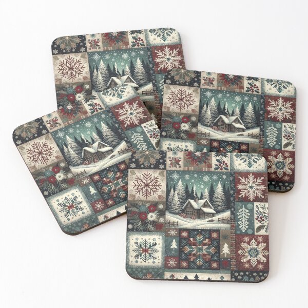 Item preview, Winter Inspired Patchwork Quilt designed and sold by PinUpPizzazz.