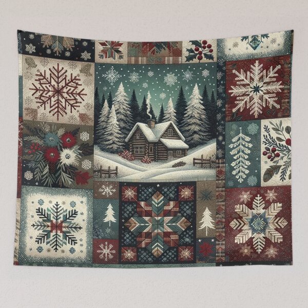 Item preview, Winter Inspired Patchwork Quilt designed and sold by PinUpPizzazz.