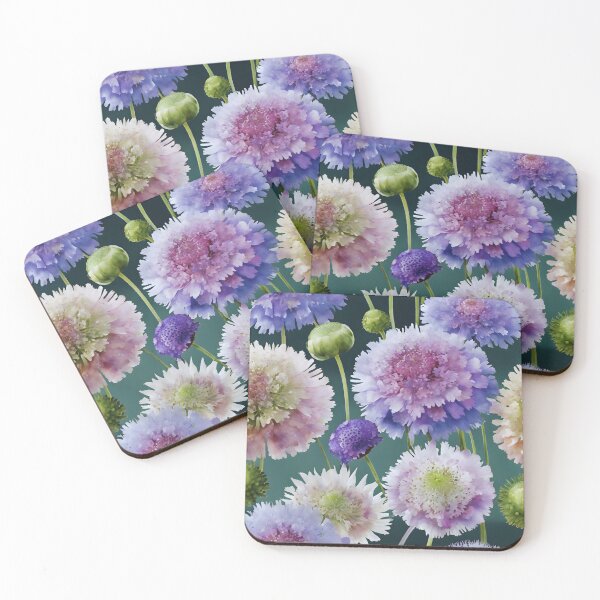 Item preview, Watercolor Scabiosa Sonata designed and sold by colorvisionart.