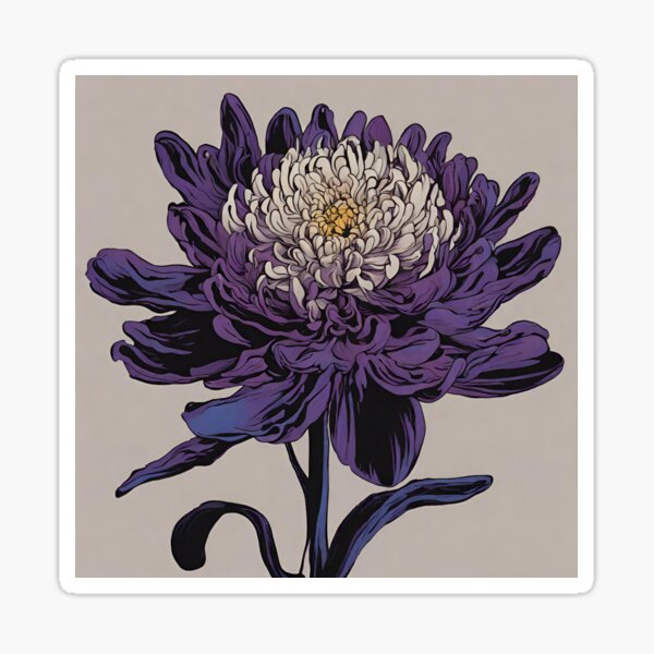 Item preview, Midnight Bloom - Purple Chrysanthemum Home Decor designed and sold by LitzoyGlobeArt.