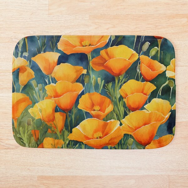 Item preview, Watercolor California Poppy Cascade designed and sold by colorvisionart.
