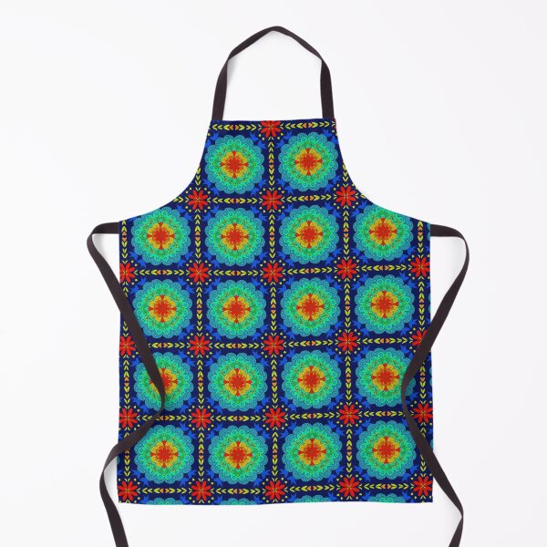 Item preview, Spanish tile motif with dar blue background designed and sold by MarySchwindt.