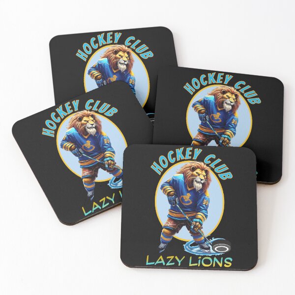 Item preview, a cool and cute lion playing ice hockey designed and sold by Animal world designs.