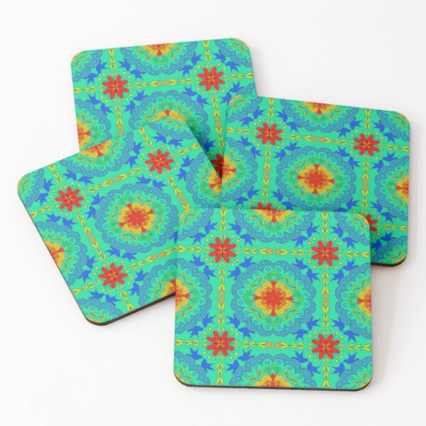 Item preview, Spanish tile motif with teal background  designed and sold by MarySchwindt.