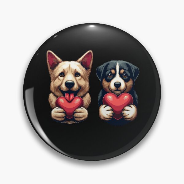 Item preview, Adorable Dog Presents a Red Heart to His Feline Valentine designed and sold by styleonestaa.