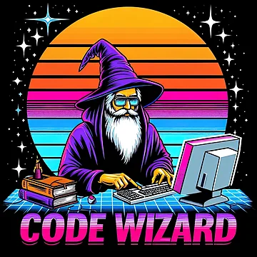 Artwork thumbnail, Code Wizard Programmer Magician Coder Coding Computer Nerd by SpookshowDesign