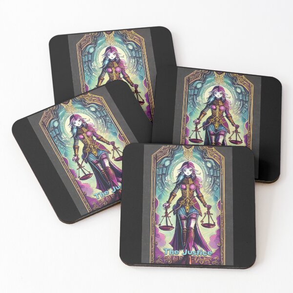 Item preview, Justice - neon style painting tarot card designed and sold by nvrprooo.