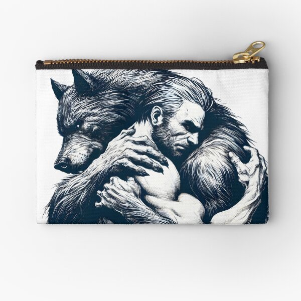 Item preview, Man and Werewolf Hugging Gay Lovers designed and sold by BlueBullBazaar.