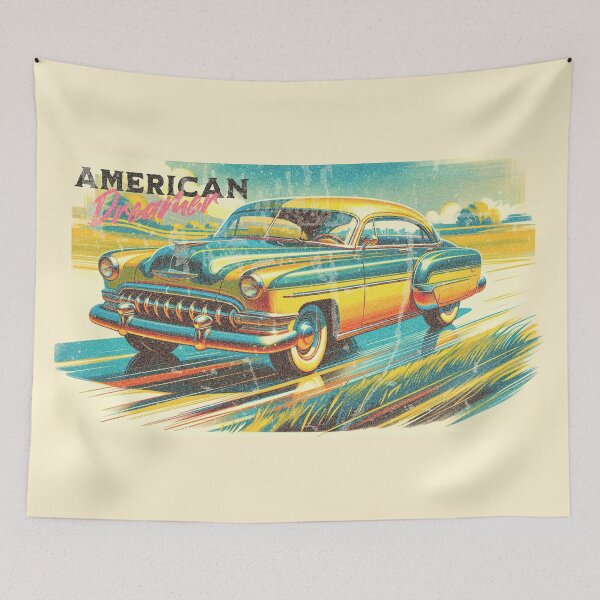 Item preview, American Classic Car Automobile for Road Trips Vintage Old Drawing designed and sold by ARVA-Digital.