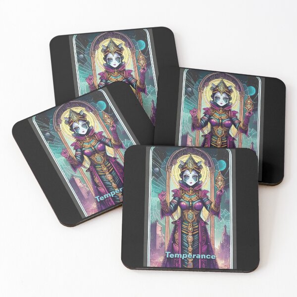 Item preview, Temperance - neon style painting tarot card designed and sold by nvrprooo.