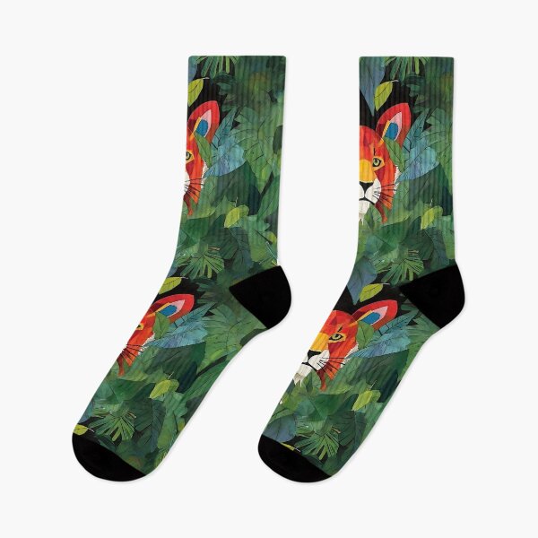 Item preview, Cute Orange Tiger Hidden In The Green Jungle Leaves designed and sold by Zazizu.