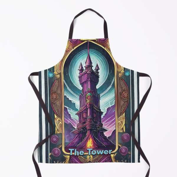 Item preview, The Tower - neon style painting tarot card designed and sold by nvrprooo.