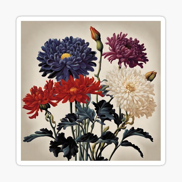 Item preview, Birth Flower Gift, November Chrysanthemum Birth Flower, For Girls and Moms, Floral gift for her, floral gifts for women, Floral home decor, Botanical illustrations designed and sold by LitzoyGlobeArt.
