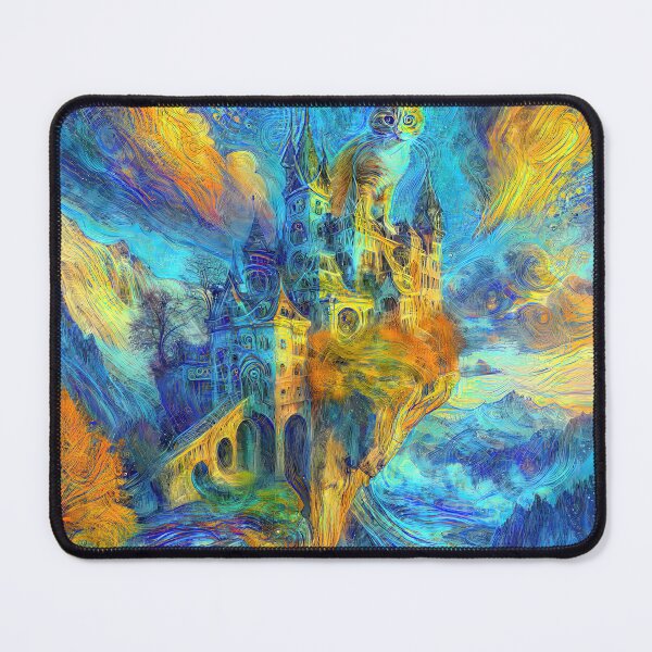 Item preview, Abstract abstraction of castle and cat. DeepDream #7851244770421 designed and sold by blackhalt.