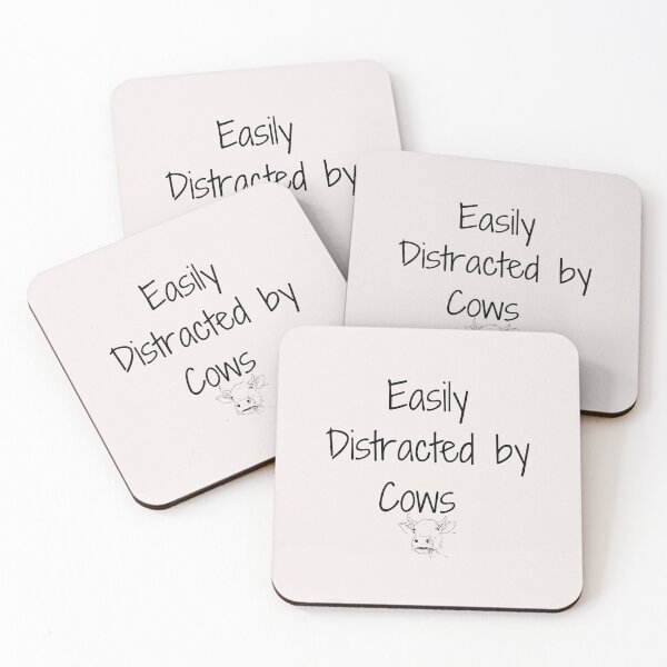 Item preview, Easily Distracted by Cows - Whimsical Farm Animal Art | Playful Bovine Illustration designed and sold by asbno19.
