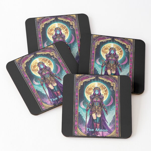 Item preview, The Moon - neon style painting tarot card designed and sold by nvrprooo.