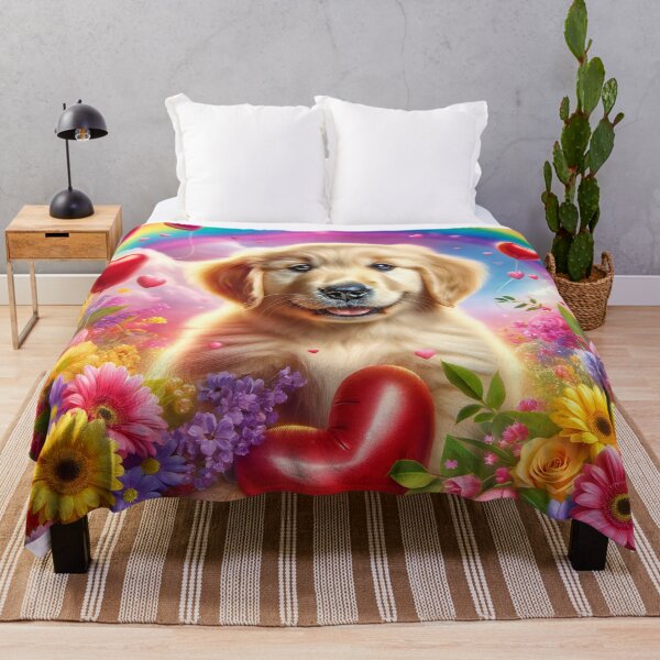 Item preview, Golden Retriever's Rainbow of Love in Blossom Bliss designed and sold by ArtComixHaven.