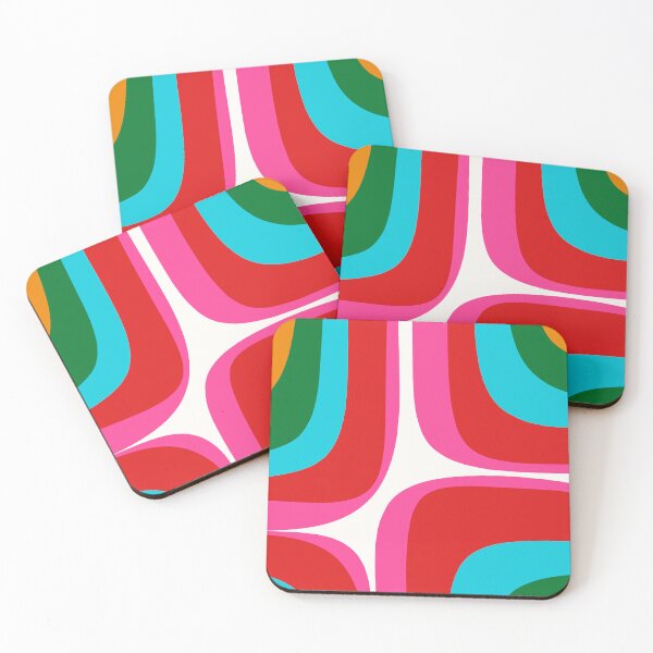 Item preview, Retro Groove Vivid Mid Century Modern Abstract Pattern with Hot Pink  designed and sold by kierkegaard.