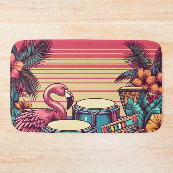 Item preview, Flamingo Cartoon Illustration Retro 80s Boombox Tropical Graphic designed and sold by CoffeeIsATrip.