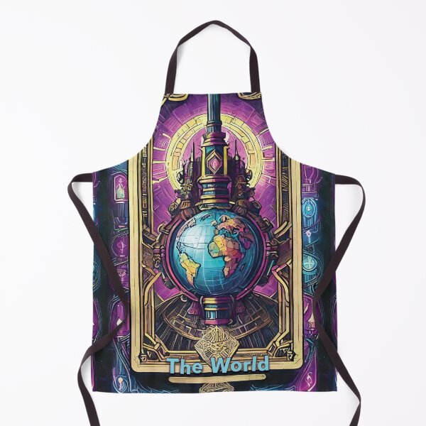 Item preview, The World - neon style painting tarot card designed and sold by nvrprooo.