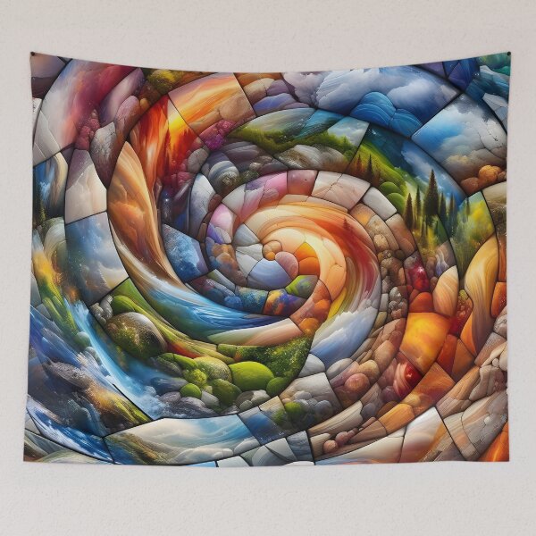Item preview, Spiral of Seasons: An Abstract Nature Mosaic designed and sold by EnigmaGallery.