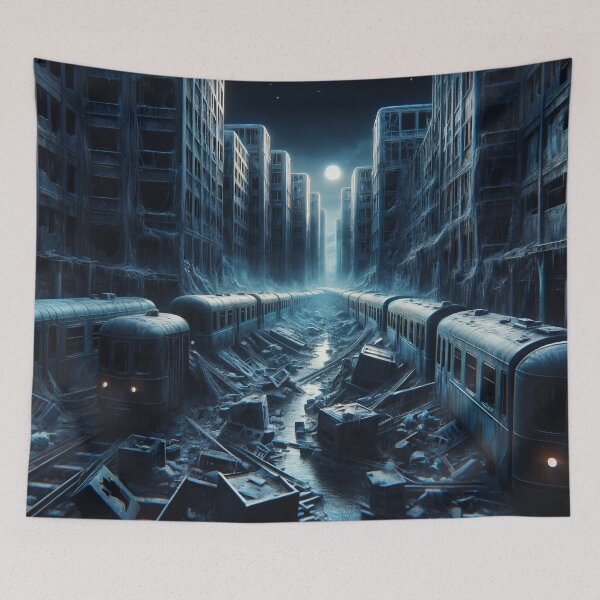 Item preview, Midnight Echoes: The Frozen Urban Abyss designed and sold by ArtComixHaven.