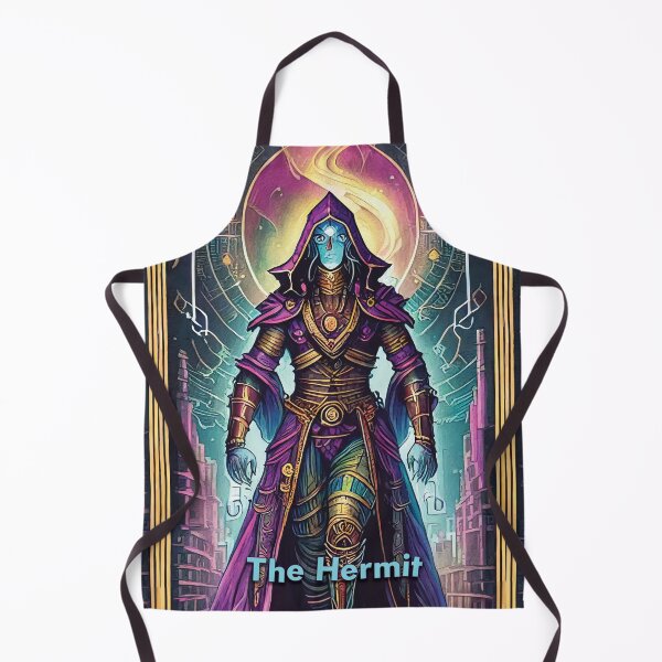 Item preview, The Hermit - neon style painting tarot card designed and sold by nvrprooo.