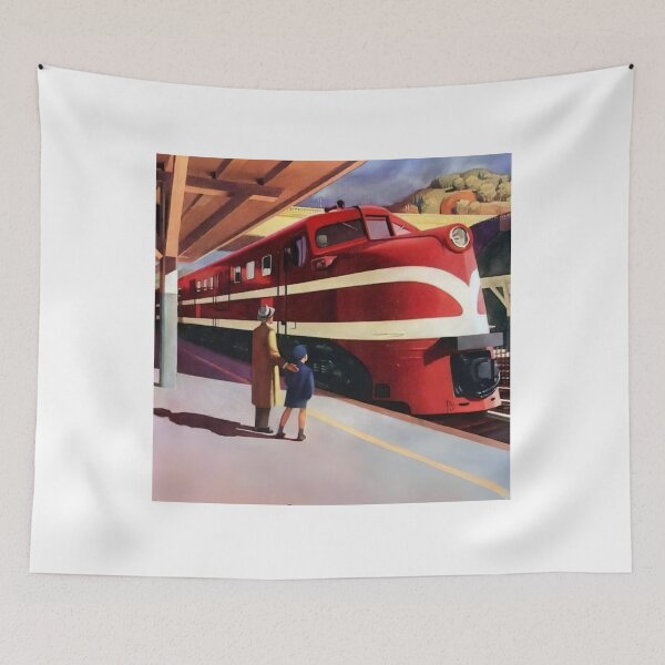 Item preview, American locomotive Railroad train art of Edward hopper classic  designed and sold by funnyshop222.