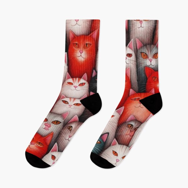 Item preview, Adorable Funky Cat Collage  - Red And White Cats designed and sold by SassyArtistry.