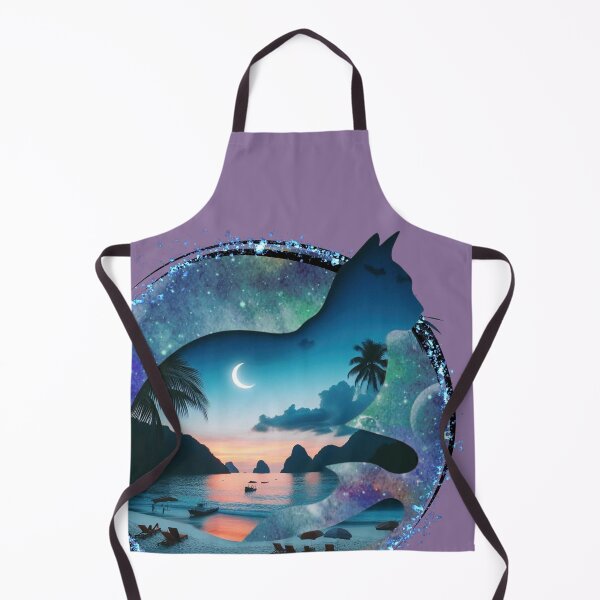 Item preview, Tropical Twilight Cat Silhouette - Evening Under the Stars designed and sold by HausKatz.
