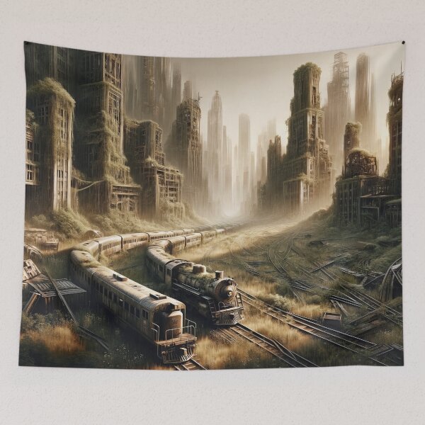 Item preview, Whispers of the Past: Echoes Amidst the Urban Wilds designed and sold by ArtComixHaven.
