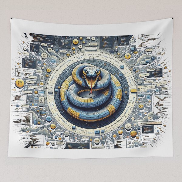 Item preview, Python Enigma: Abstract Expressions of Code designed and sold by TuringTacoTales.
