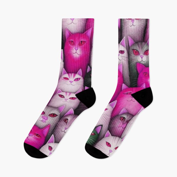 Item preview, Adorable Funky Cat Collage  - Pink, Black And White Cats designed and sold by SassyArtistry.