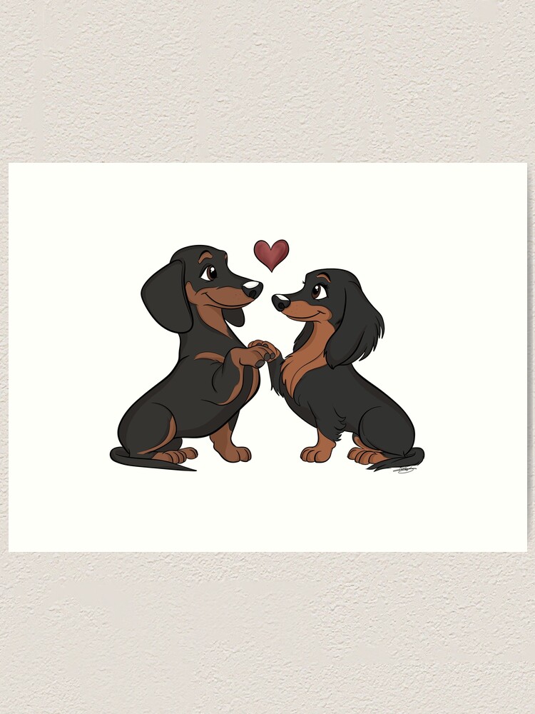 Two Dachshunds in Love