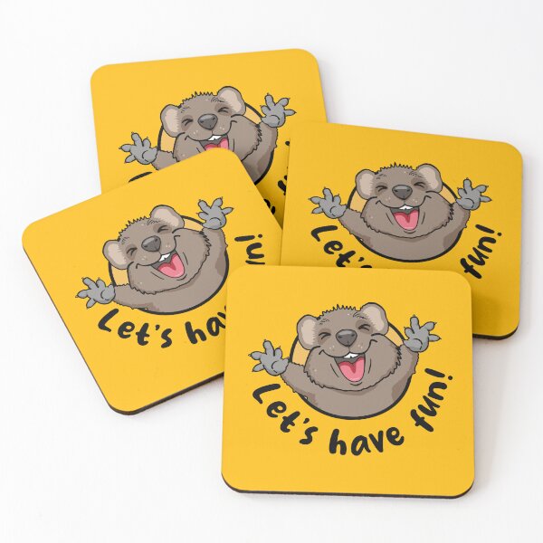 Item preview, Quirky quokka says 'Let's have fun'! (on light colors) designed and sold by messy-nessie.