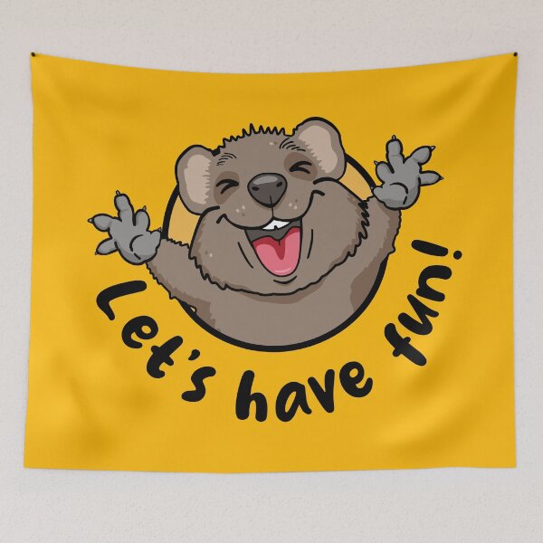Item preview, Quirky quokka says 'Let's have fun'! (on light colors) designed and sold by messy-nessie.