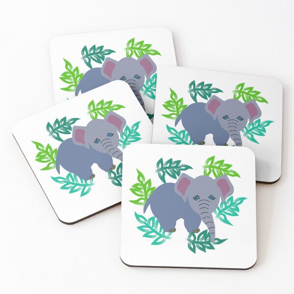 Item preview, Baby Elephant and Swirling Leaves Design designed and sold by jwturcott.