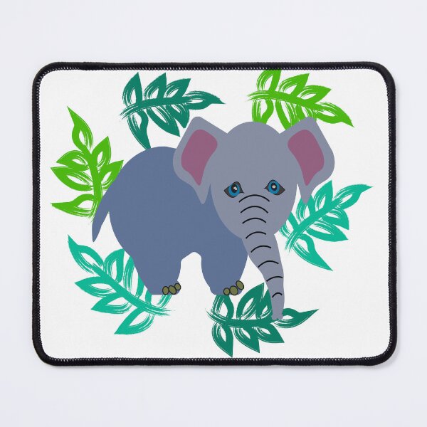 Item preview, Baby Elephant and Swirling Leaves Design designed and sold by jwturcott.
