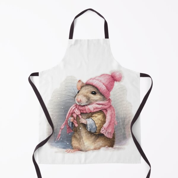 Item preview, Adorable cute Mouse wearing a pink hat and scarf designed and sold by jnsmerchstore.
