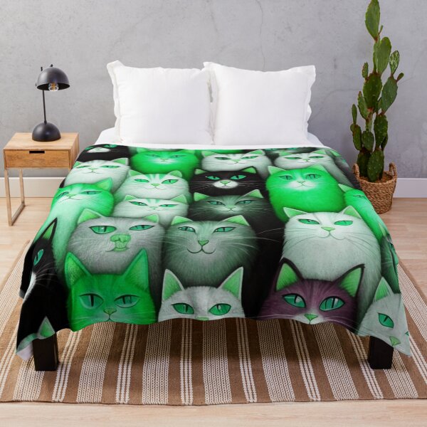 Item preview, Adorable Funky Cat Collage  - Neon Green Cats designed and sold by SassyArtistry.