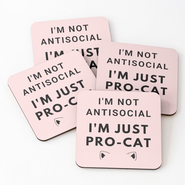 Item preview, I'm not antisocial, I'm just pro-cat designed and sold by mandalahaze.